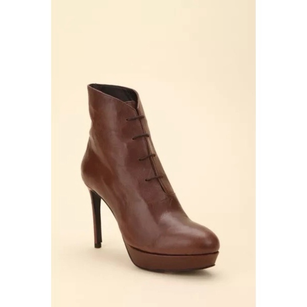 Rodebjer Brown Leather Lace Up Booties - Picture 4 of 8